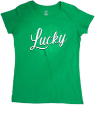 Womens St Patricks Day Holiday T-Shirt Green Lucky Shamrock Clover Tee