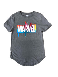 Womens (Junior's) Gray Marvel Hulk Captain America T-Shirt Tee Shirt