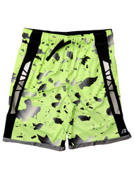 Russell Boys Green & Black Splatter Athletic Shorts Side Pockets X-Large 14-16