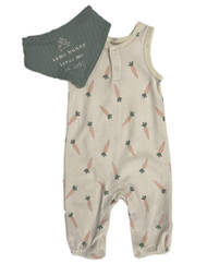 Infant Boys Some Bunny Loves Me Carrot Easter Romper With Matching Bib