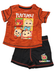 Jumping Beans Active Infant Boys Cocomelon Outfit Orange Shirt & Shorts Set 12m