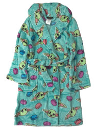 Star Wars Girls Soft Blue Baby Yoda Mandalorian Robe House Coat Pajama