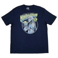 Mad Engine Mens Navy Blue Star Wars The Mandalorian Short Sleeve T-Shirt