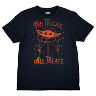 Mad Engine Mens Black Star Wars The Mandalorian The Child Halloween T-Shirt