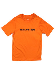 Boys Orange Short Sleeve Trick Or Treat Halloween T-Shirt Tee Shirt