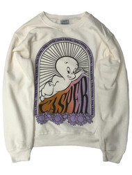 Womens (Junior's) White Casper Ghost Sweatshirt Halloween Sweat Shirt