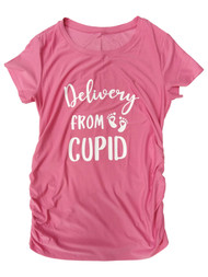 Womens Pink Delivery From Cupid Maternity T-Shirt Tee Shirt Top