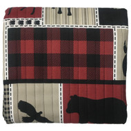 Virah Bella Lodge Life Moose Bear Deer Patchwork King Bed Quilt & Shams Set 3 Pc