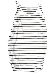 Womens Strip Tank Black White Maternity Sleeveless Shirt Top