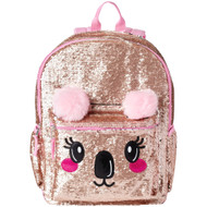 Wonder Nation 2 Way Sequins 16" Koala Bear Backpack,  Rose Gold School Bag