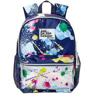 Justice Sport Kids 17" Backpack, Blue Multi-Splatter Pattern & Tech Pocket