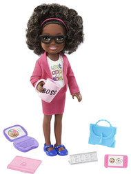 Barbie Chelsea Can Be Anything Boss Doll in Pink Suit with Curly Hair Playset