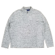 Mens Heather Gray Fleece Pullover Quarter Zip Sweater
