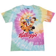 Kellogg's Mens Rainbow Tie-Dye Cereal Graphic Tee T-Shirt