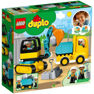 Lego Duplo Truck & Tracked Excavator Construction Vehicle Building Set 10931