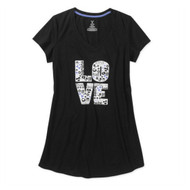 Valentines Womens Black Love Nightgown SleepShirt Sleep Shirt 2X/3X