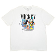 Mad Engine Mens White Mickey Mouse And Friends Graphic T-Shirt