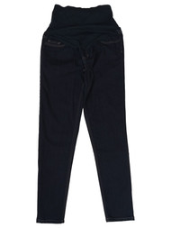 Womens Maternity Skinny Blue Jeans with 5 Pockets and Comfort Belly Band