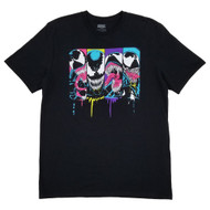Marvel Mens Black Neon Venom Symbiote Graphic Tee Short Sleeve T-Shirt
