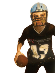 Boys Quarterback Attack Football Player Shirt & Mask Halloween Costume