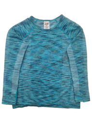 Girls Blue Green Seamless Athletic Long Sleeve T-Shirt Tee Shirt