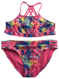 Girls Pink Blue Purple Rainbow Mermaid 2pc Bikini Swimming Suit XXL (18)