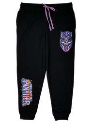 Black Panther Wakanda Forever Mens Black Jogger Lounge Pants Pajama Bottoms