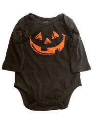 Infant Boys & Girls Black & Orange Pumpkin Halloween Bodysuit Baby Outfit 0-3m