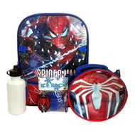 Spider-Man Kids Backpack & Lunch Bag 5 Piece Set, Spiderman School Bookbag