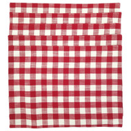 Spring Woven Red and White Check Placemat Set, 4 Cotton Placemats