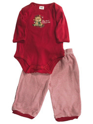 Baby Essentials Infant Boys & Girls Red 1st Christmas Reindeer Outfit