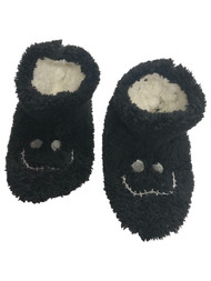 Nightmare Before Christmas Womens Black Sherpa Jack Skellington Slippers M/L