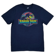 Jurassic Park Mens Navy Blue Thermal Park Logo Short Sleeve Graphic T-Shirt