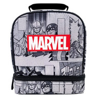 Marvel Avengers Dual Compartment Insulated Lunch Box, Gray Lunchbag
