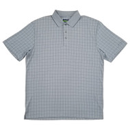 Ben Hogan Mens Gray Grid Short Sleeve Performance Polo Shirt