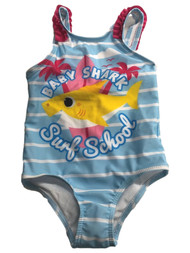 Baby Shark Infant & Toddler Girls Blue 1pc Swimming Suit
