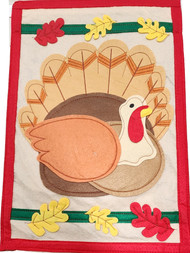 Fall Colors 3D Thanksgiving Turkey Leaves Yard Decoration 12.5 x 18 Garden Flag