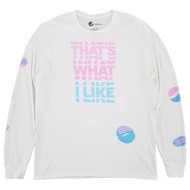 Pepsi Mens White That's What I Like Long Sleeve Crew Neck Graphic T-Shirt