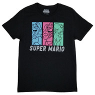 Super Mario Mens Black Graphic Tee Short Sleeve Crew Neck T-Shirt