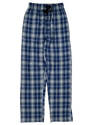 Hanes Mens Blue Plaid Plaid Tagless Woven Stretch Sleep Pants Pajama Bottoms