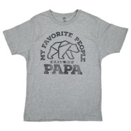 Mens Heather Gray Call Me Papa Bear Fathers Day Short Sleeve T-Shirt