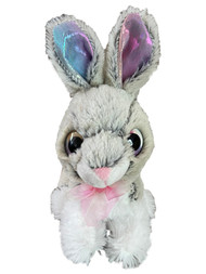 Easter Plush Small Gray Bunny Rabbit 8" Stuffed Animal Pal with Sparkle Eyes