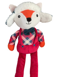 Plush Knit Winter Fox 18" Stuffed Animal Pal with Rattle Sound