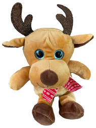 Small Reindeer Plush 10 inch Stuffed Pal with Blue Sparkle Eyes