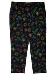 No Boundaries Mens Black Tropical Vacation Lounge Pants Pajama Bottoms