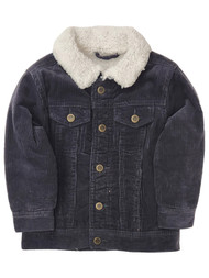 Toughskins Boys Gray Corduroy Sherpa Lined Jacket Button Front Coat