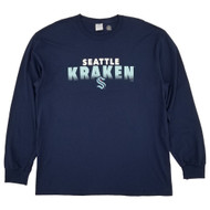 Fanatics Mens Blue NHL Seattle Kraken Team Shirt Long Sleeve Shirt
