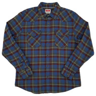 Wrangler Mens Blue Green Burg Plaid Long Sleeve Stretch Cloud Flannel Shirt