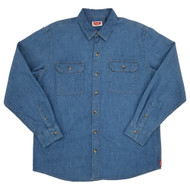 Wrangler Mens Blue Relaxed Fit Epic Soft Flex Long Sleeve Denim Shirt