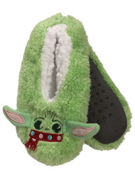 Star Wars Womens Green Sherpa Lined Baby Yoda Mandalorian Ballet Slippers OSFM
